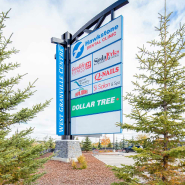 A signage of retail shops